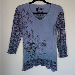 Y2K Glima Fairy Grunge Boho Hippie Lettuce Edge Asymmetrical Top
